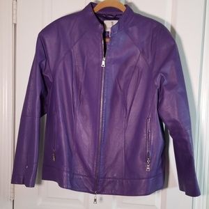 JL Studio Purple Moto Leather Jacket